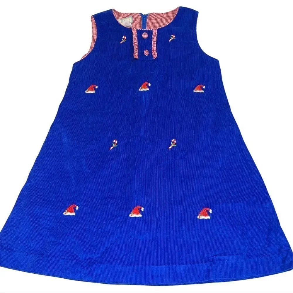 K‎ & L Blue, Red & White Corduroy Christmas Jumper
